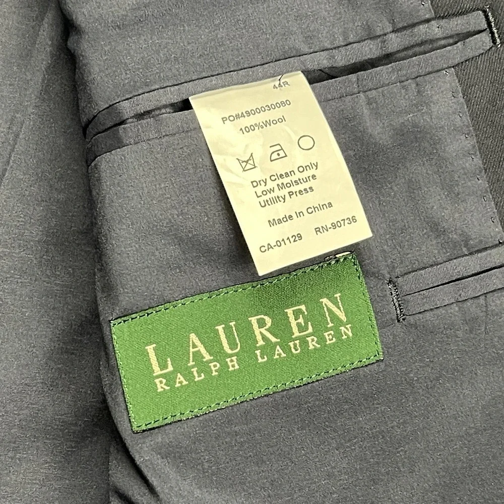 Lauren‎ Ralph Lauren Blazer 44R Navy Blue 100% Wool Gold Buttons Sport Coat - Picture 4 of 10